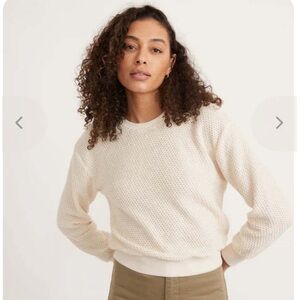 Marine Layer | Birdseye Cream Texture Crop Sweater